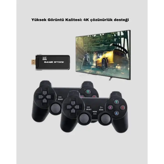20000 Oyunlu 4K Retro Game Stick – Kablosuz Çift Kollu Atari Konsolu