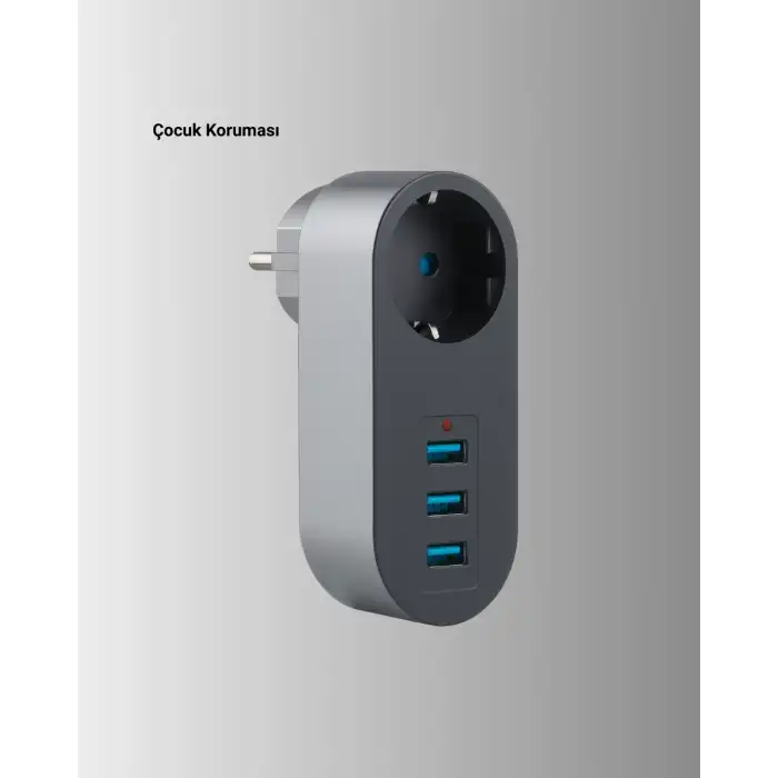 2500w Güç Destekli Akım Korumalı Priz – 3 Usb Çıkışlı