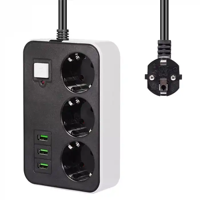 3 Usb’li 3’lü 1.8 M Akım Korumalı Priz Bx40