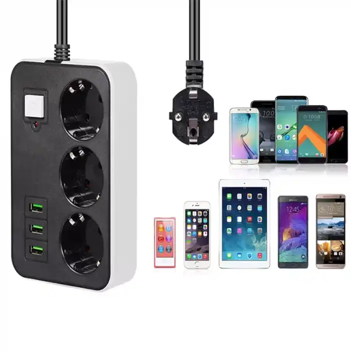 3 Usb’li 3’lü 1.8 M Akım Korumalı Priz Bx40
