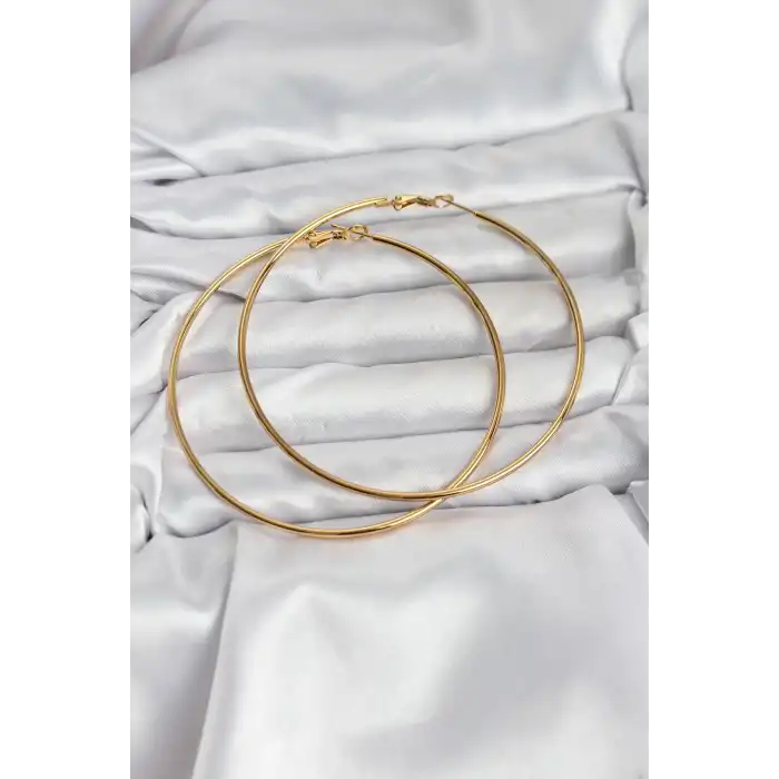 316L Çelik Gold Renk 75 mm Halka Küpe