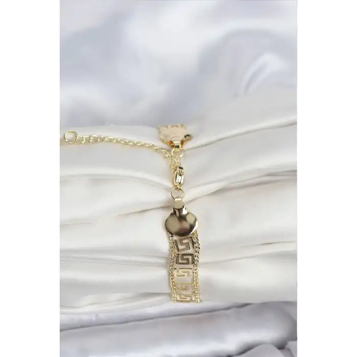 316L Çelik Gold Renk Labirent Model Kadın Bileklik