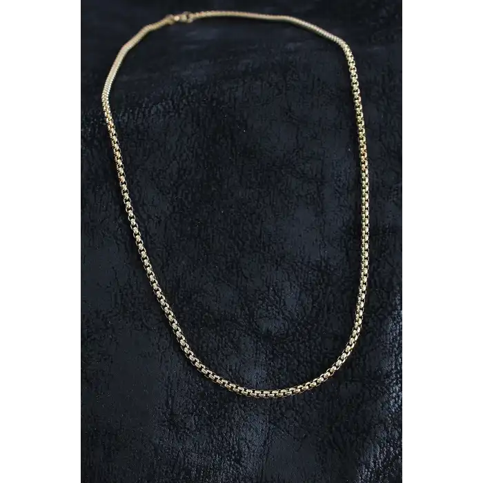 316L Çelik Örme Zincir Model Gold Renk Erkek Kolye