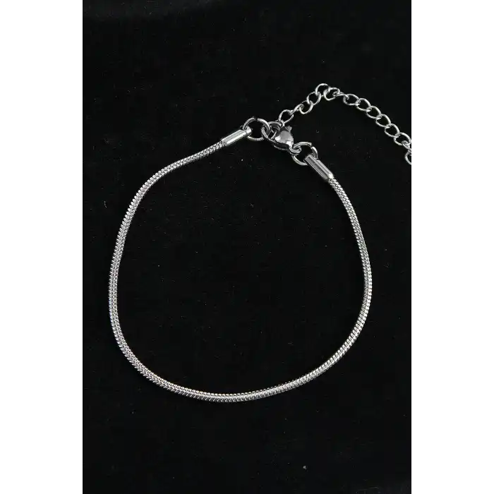316L Çelik Oval İtalyan Model Gümüş Renk Erkek Bileklik