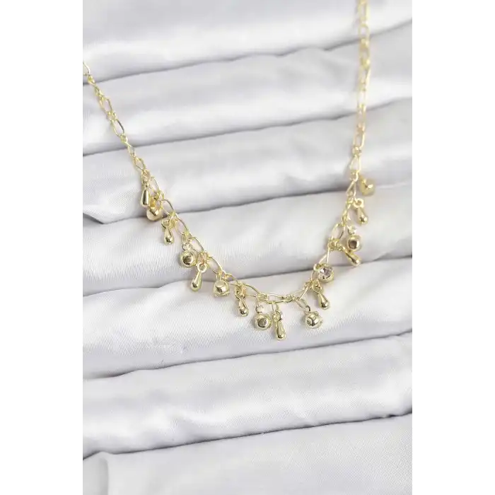 316L Çelik Zincir Gold Renk Kadın Kolye