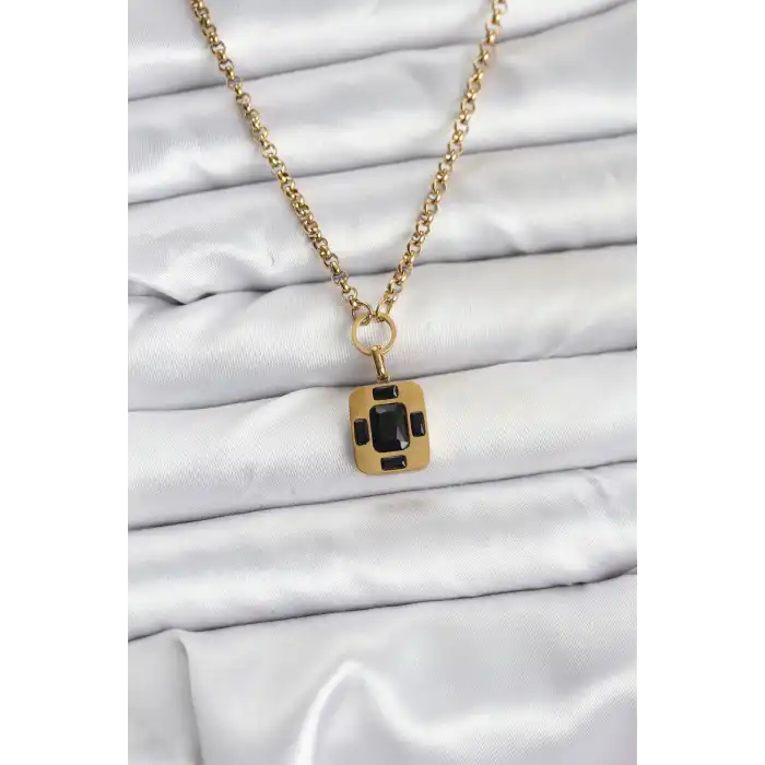 316L Çelik Zincir Gold Renk Vintage Model Kadın Kolye