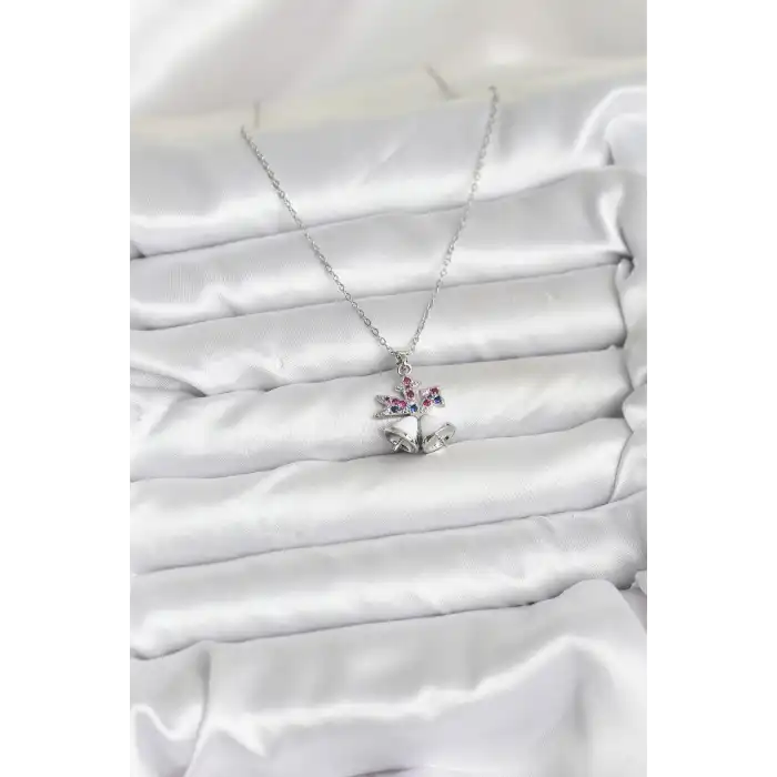 316L Çelik Zincir Gümüş Renk Chirtsmas Bell Model Yılbaşı Temalı Kadın Kolye