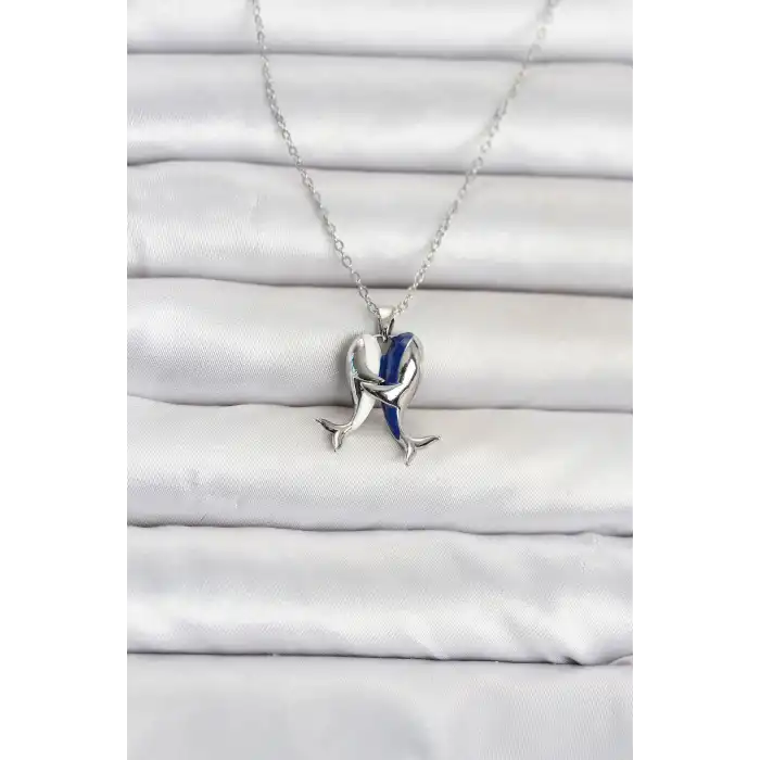 316L Çelik Zincir Gümüş Renk Dolphin Model Kadın Kolye