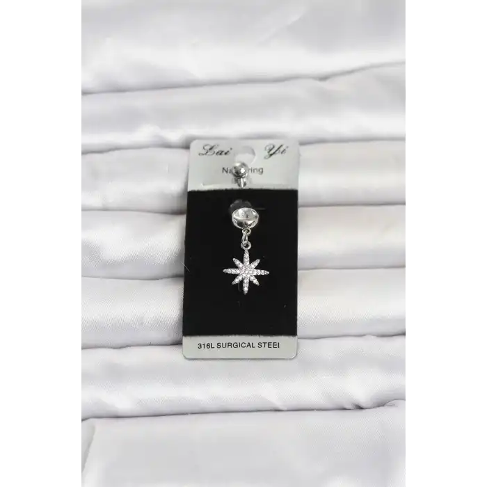 316L Cerrahi Çelik Sallantılı Kutup Yıldızı Model Göbek Piercing