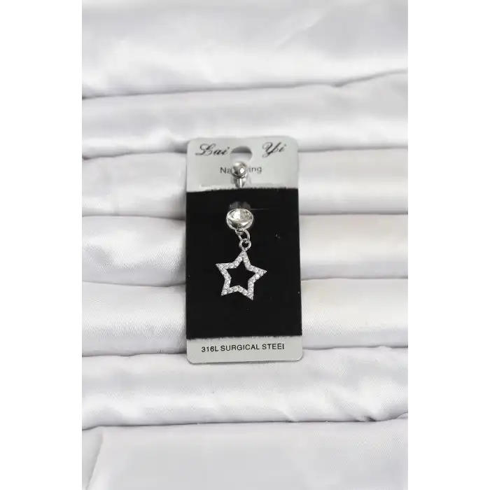 316L Cerrahi Çelik Sallantılı Yıldız Model Göbek Piercing