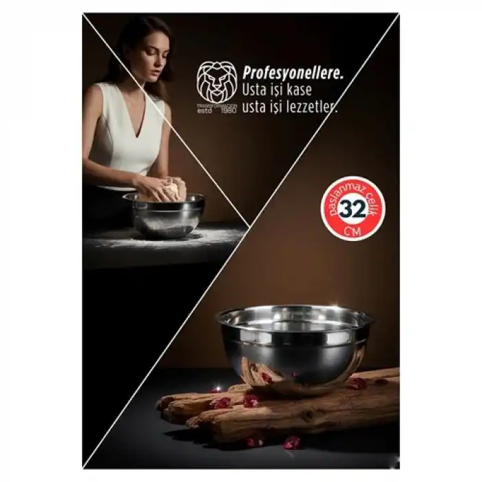 32 cm 6 Lt Profesyonel Ölçülü Derin Karıştırma Kabı - 304 Paslanmaz Çelik 722899
