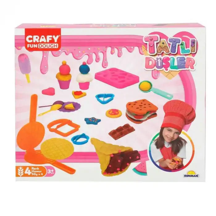 3493 Crafy Tatlı Düşler Oyun Hamuru Seti 200 g 22 Parça