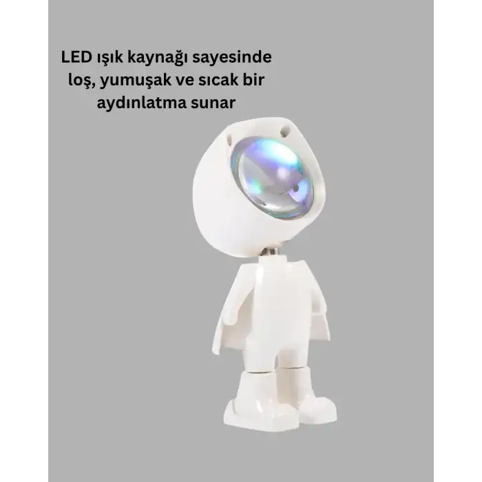 360° Ayarlanabilir Başlıklı Astronot Gece Lambası