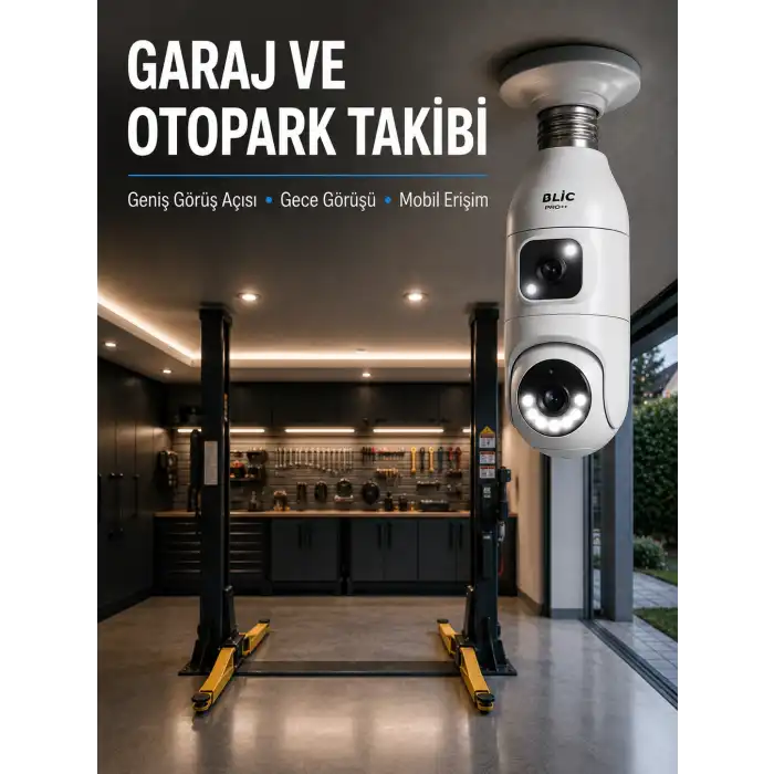 360° Ev İzleme Wi-Fi Çift Lens Akıllı Ampul Kamera