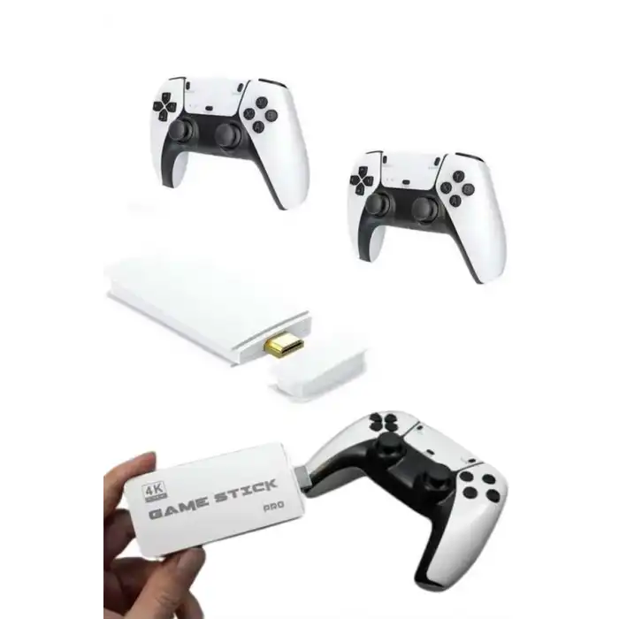 3D 4K 2000 Oyunlu Game Stick Oyun Konsolu Çift Konsol