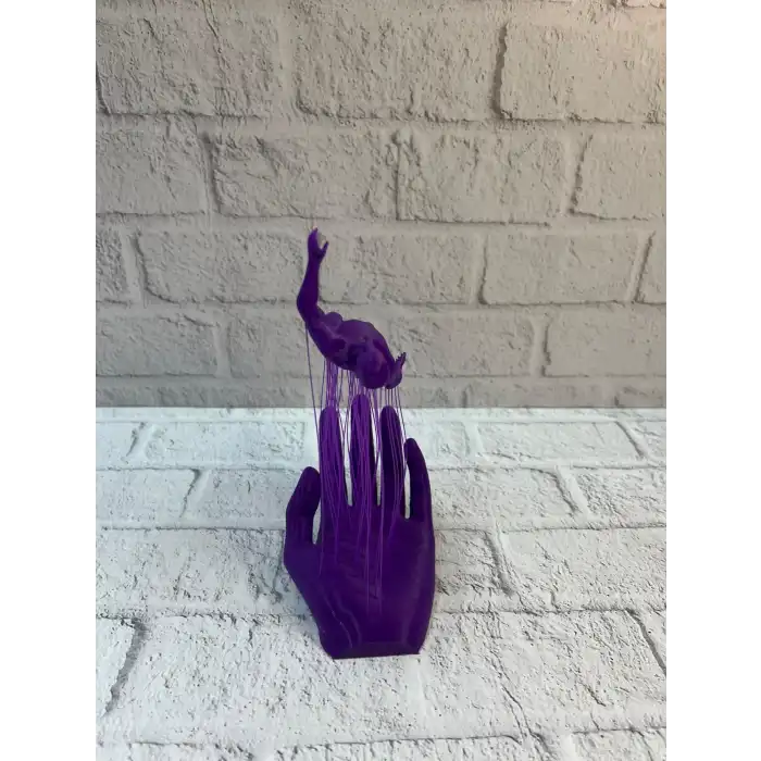 3D El Formlu İnsan Figürü Mor Özgün Sanat Biblosu 12x18 cm