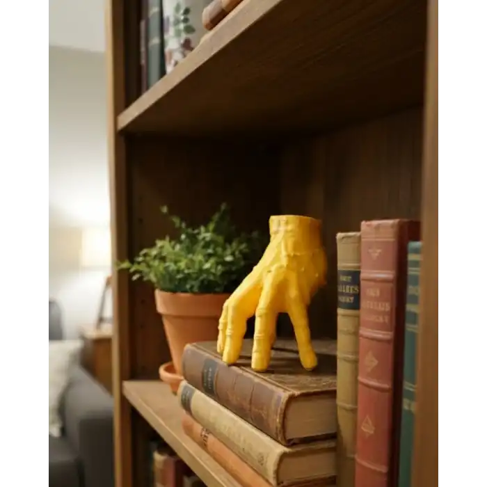 3D Sarı El Heykeli 17x16 cm Raf ve Masa Üstü Dekor