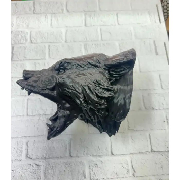 3d Siyah Ayı Başı Duvar Dekoru Modern Asılabilir Heykel 25x19 Cm