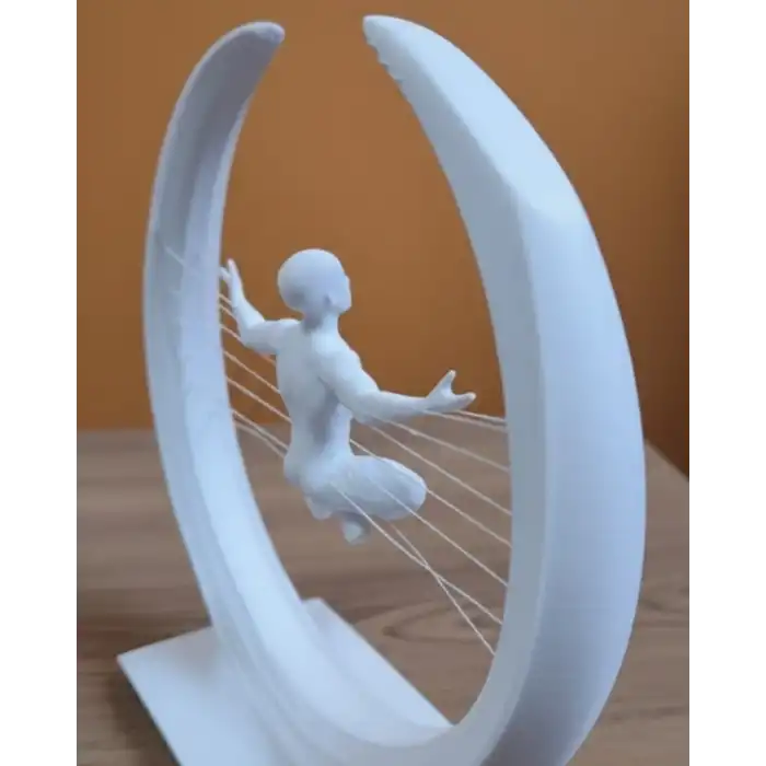3D Zen Heykeli Modern Ay Tasarımlı Meditasyon Biblosu