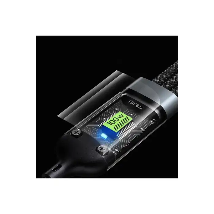 3in1 100w Hızlı Şarj Ve Data Kablosu, 1.2m Halat Örgü Kırılmaz Uç, Usb-c Lightning Micro Uyumlu, Dayanıklı Çoklu Cihaz Şarj Kablosu