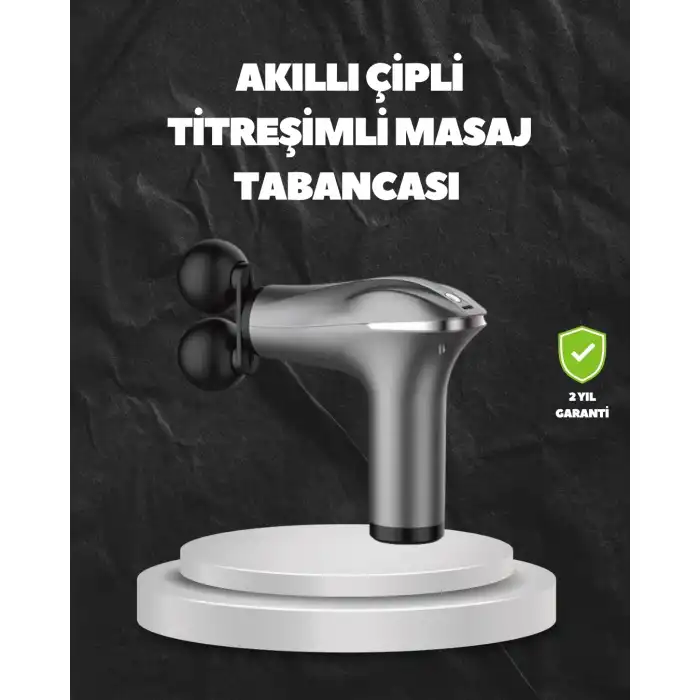 4 Başlıklı Şarjlı Masaj Tabancası Bel Sırt Boyun Bacak Kas Rahatlatıcı
