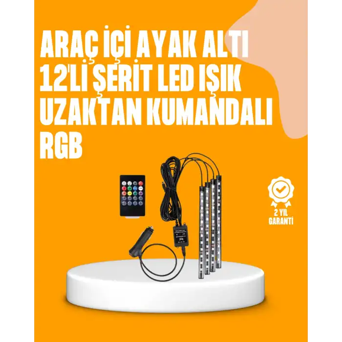 4 Parça RGB LED Araç İçi Aydınlatma Sistemi