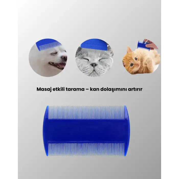 4 Parçalı Evcil Hayvan Tarak Seti – Paslanmaz Çelik Dişli, Ergonomik Saplı