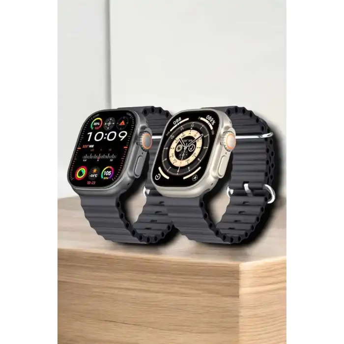 45 Mm Gri Kasa Ultra Akıllı Saat Sesli Görüşme, Sağlık Takibi, Suya Dayanıklı