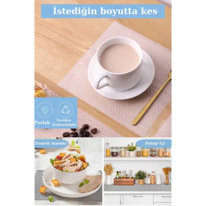45cmX3metre Kalın Çekmece ve Dolap içi Raf Örtüsü Kaydırmaz Eva Raf Organizer