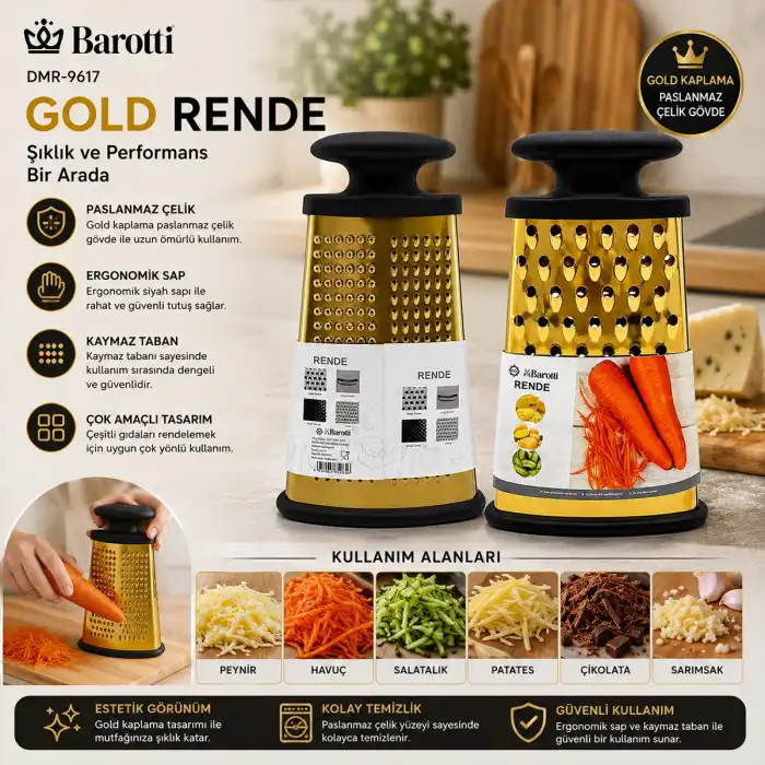 4gen Çelik Metal Gold Rende Silikon Kaplama Taban Bx40