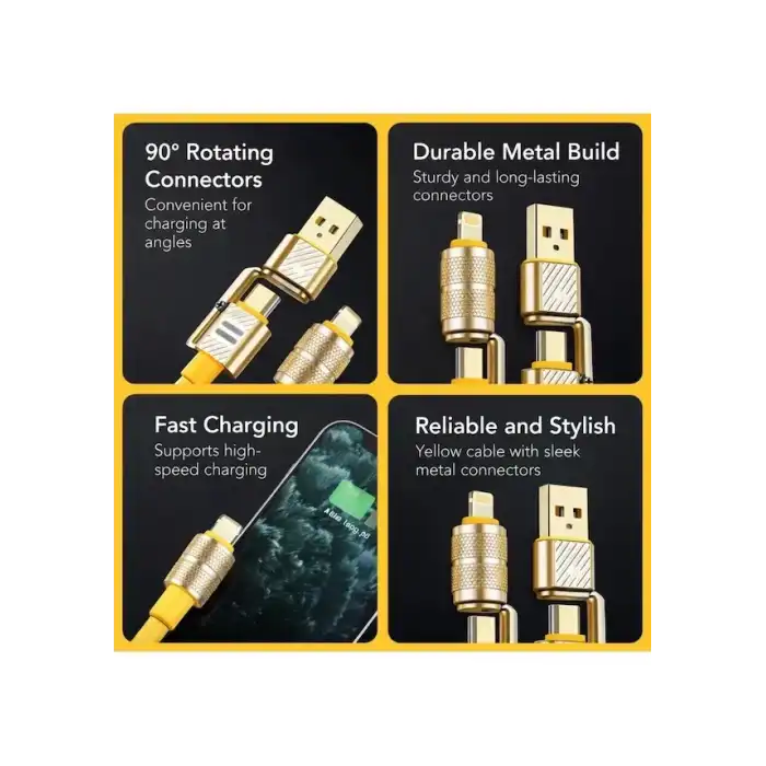 4in1 Hızlı Şarj Ve Data Kablosu Type-c / Lightning / Micro Usb Pl-8631 Bx40