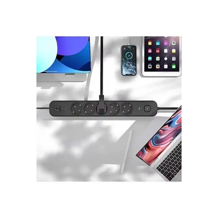 5 Prizli Akım Korumalı Uzatma Kablosu | 2xusb-a + 2xusb-c | 3680w - 2m Kablo
