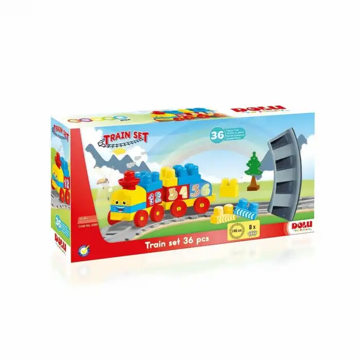 5080 Dolu Tren Yol Set Yapı Blokları 36 Parça