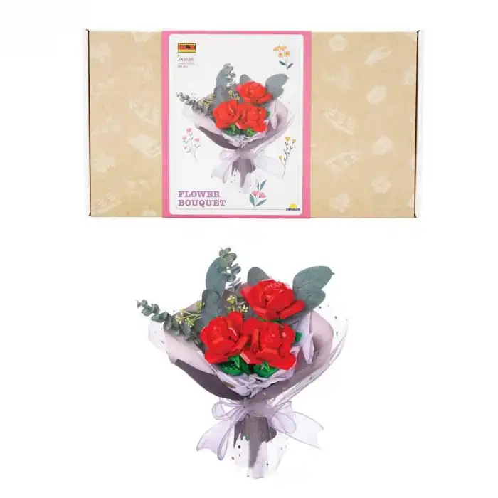 5757 SUN-RST-BLX-FLOWER SET GÜL BUKETİ 3LÜ KRMZ 285 PRÇ