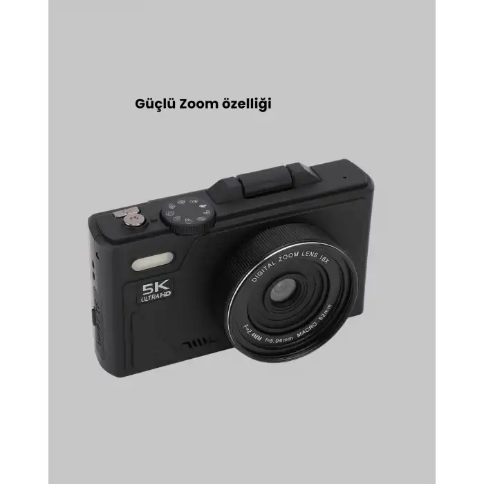 5K UHD Dijital Kamera 75MP Sensör 18x Zoom Stabilizasyonlu