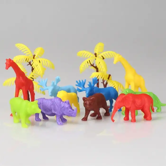 669 Toy Play 12 Parça Renkli Mini Vahşi Hayvanlar Figür Seti 4-6 cm