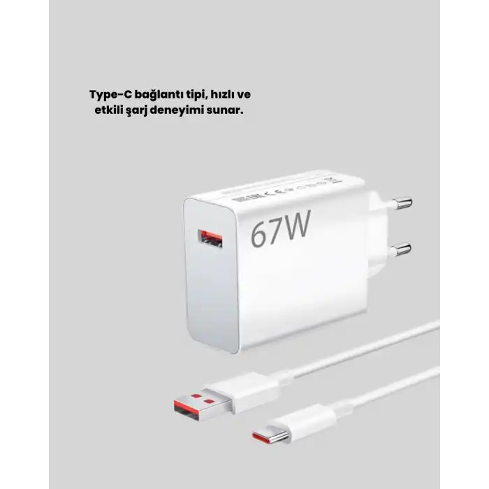 67 Watt Type C Şarj Adaptörü Asus Zenfone 7 8 9 Uyumlu
