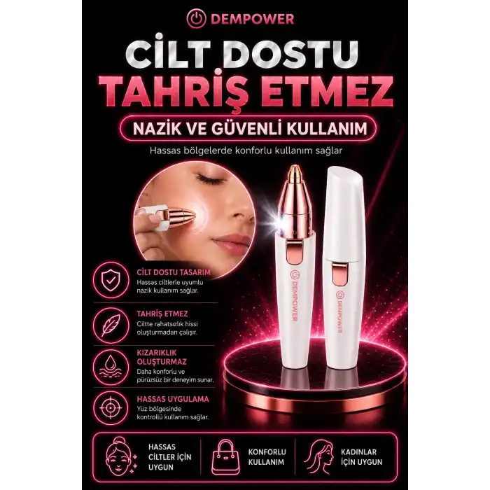 Kadınlar İçin Hassas Tüy Alma ve Kaş Düzeltme Özellikli Mini Epilasyon Aleti