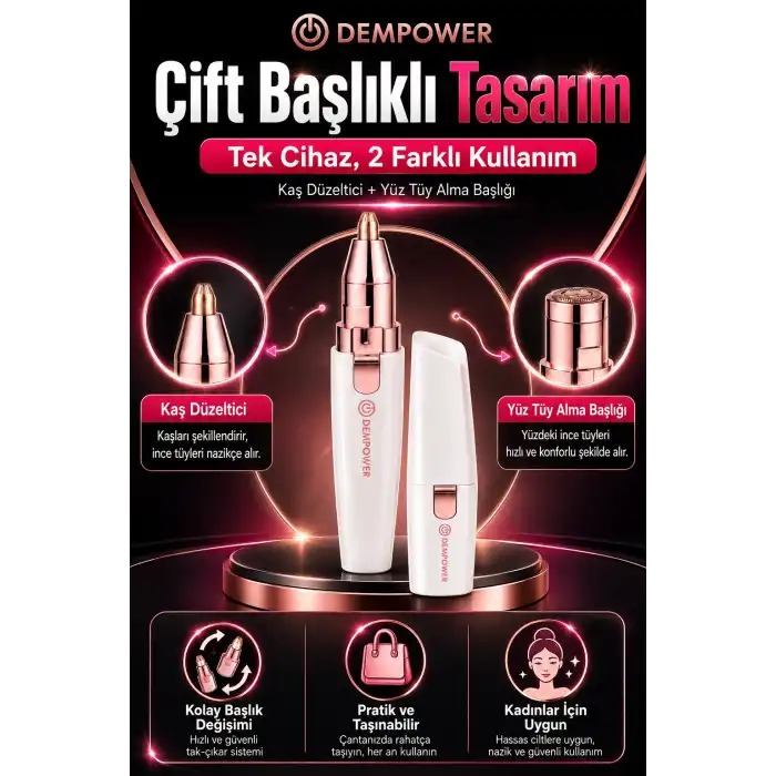 Kadınlar İçin Hassas Tüy Alma ve Kaş Düzeltme Özellikli Mini Epilasyon Aleti