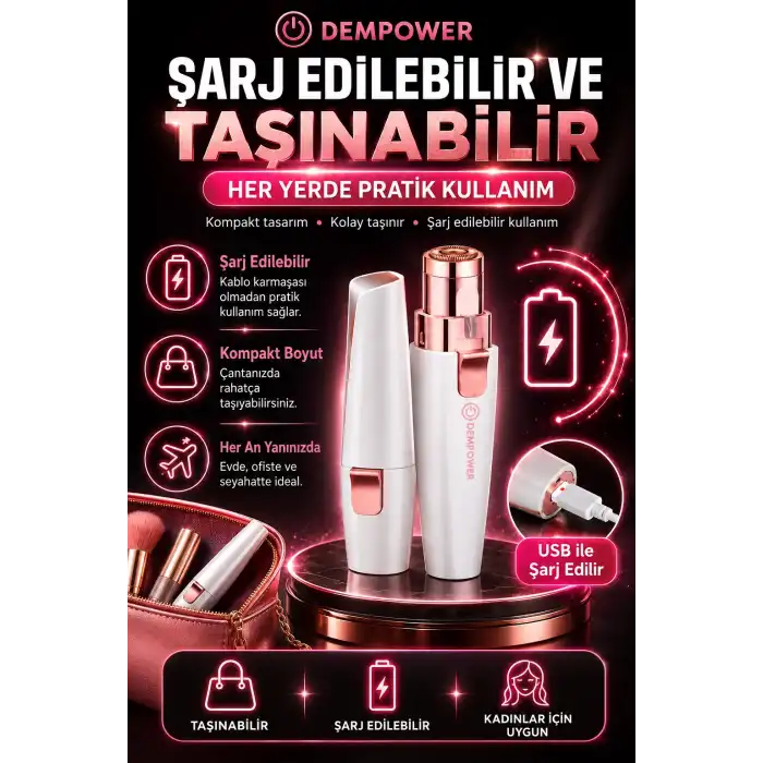 Kadınlar İçin Hassas Tüy Alma ve Kaş Düzeltme Özellikli Mini Epilasyon Aleti