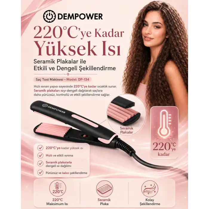 Isı Kontrollü Saç Tost Makinesi Hacimli Saç Görünümü İçin Elektrikli Şekillendirici Cihaz