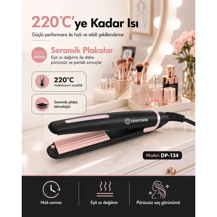 Ev Tipi Kullanıma Uygun Saç Tost Makinesi Dalgalı ve Kabartmalı Saç Şekillendirici