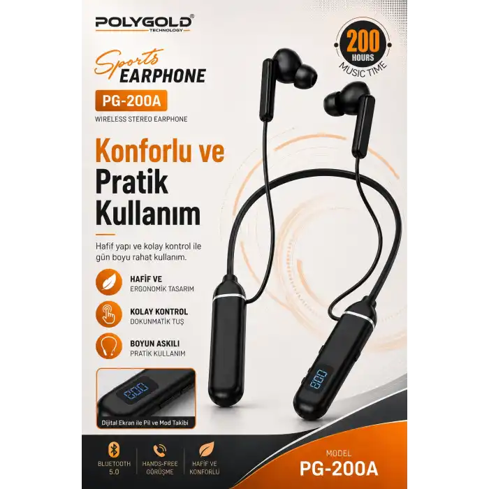 Boyun Askılı Kablosuz Stereo Kulaklık Spor Kullanıma Uygun Mikrofonlu Model