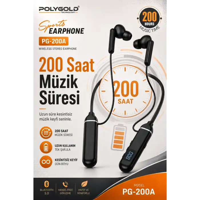 Boyun Askılı Kablosuz Stereo Kulaklık Spor Kullanıma Uygun Mikrofonlu Model