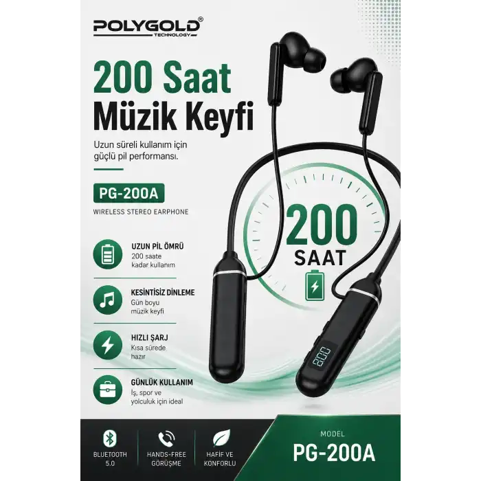 Uzun Süre Kullanımlı Kablosuz Kulak İçi Spor Kulaklık Stereo Ses Mikrofonlu