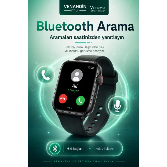 Çoklu Uygulama Destekli Bluetooth Akıllı Saat Dokunmatik Ekranlı Bildirim Özellikli