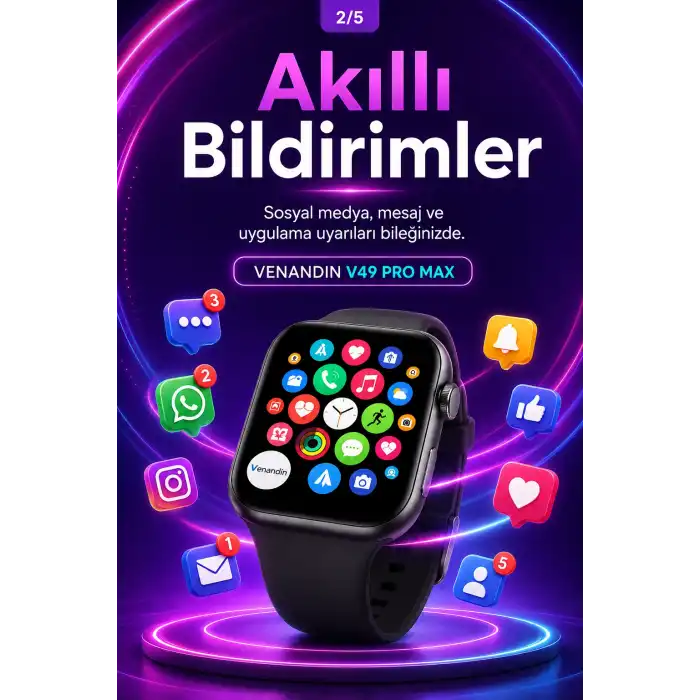 Spor Takip Özellikli AMOLED Ekran Akıllı Saat Telefon Uyumlu Bluetooth Bağlantılı