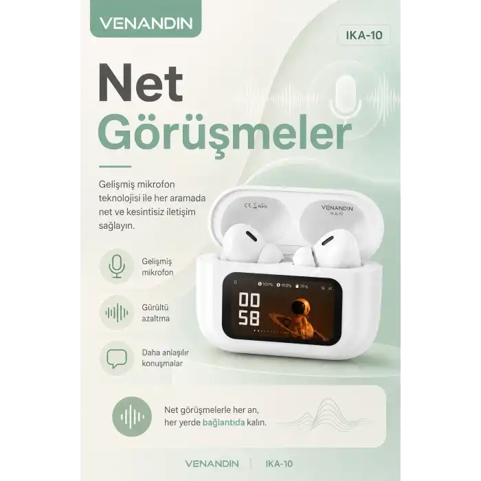 Dijital Ekranlı Şarj Kutulu Kablosuz Kulaklık Müzik Arama Ve Günlük Kullanım İçin