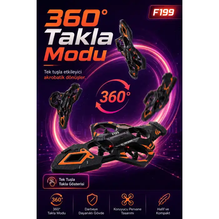 2.4G Uzaktan Kumandalı F199 Model Uçak Drone Hızlı Dönüşlü Çocuk Oyuncağı