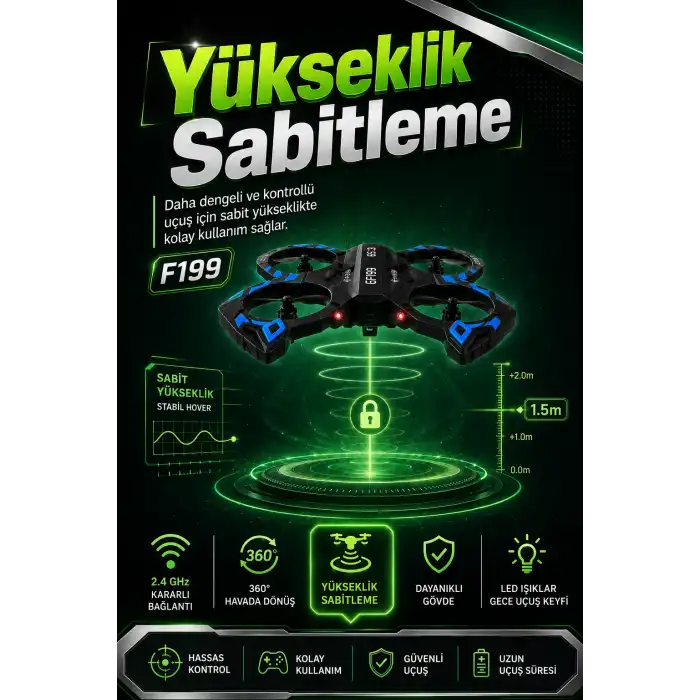 Yönsüz Mod Destekli Uzaktan Kumandalı Uçak Drone 2.4G Frekanslı Eğlenceli Oyuncak
